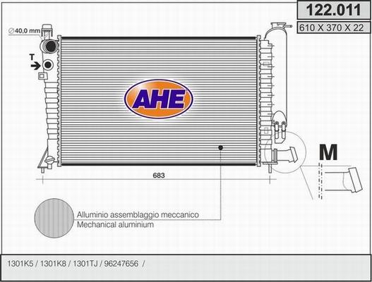AHE 122.011 - Радіатор, охолодження двигуна autozip.com.ua