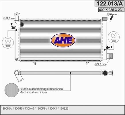 AHE 122.013/A - Радіатор, охолодження двигуна autozip.com.ua