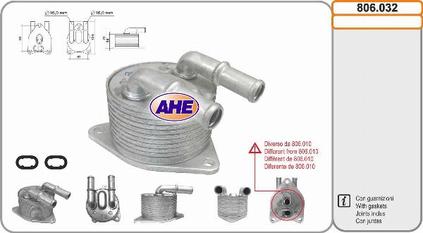 AHE 806.032 - Масляний радіатор, моторна олія autozip.com.ua