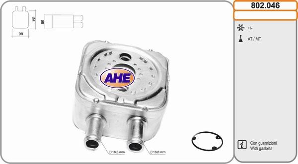 AHE 802.046 - Масляний радіатор, рухове масло autozip.com.ua