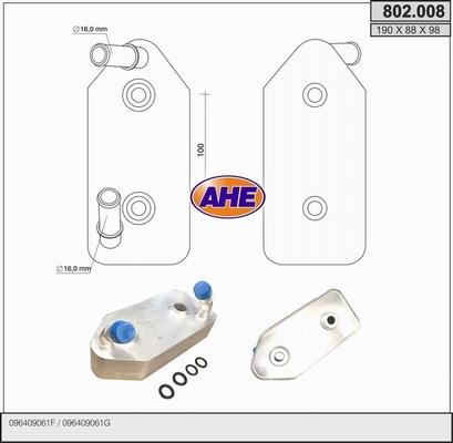 AHE 802.008 - Масляний радіатор, рухове масло autozip.com.ua