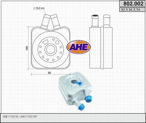 AHE 802.002 - Масляний радіатор, рухове масло autozip.com.ua