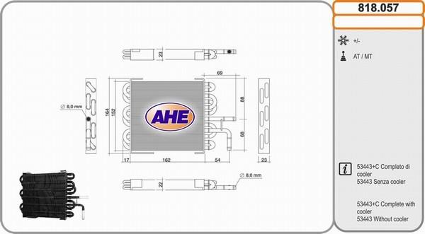 AHE 818.057 - Масляний радіатор, рухове масло autozip.com.ua