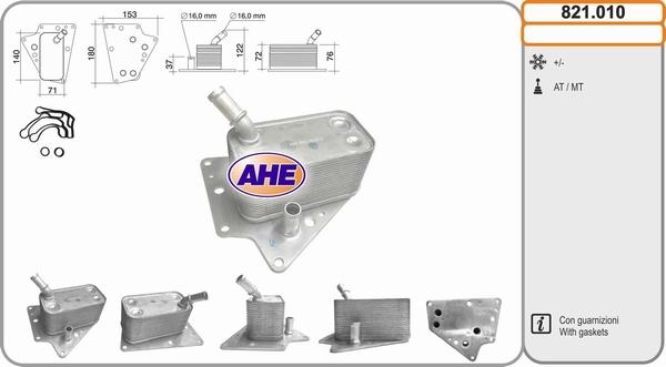 AHE 821.010 - Масляний радіатор, рухове масло autozip.com.ua