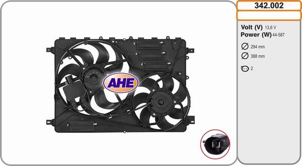 AHE 342.002 - Вентилятор, охолодження двигуна autozip.com.ua