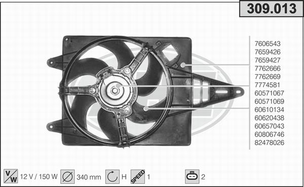 AHE 309.013 - Вентилятор, охолодження двигуна autozip.com.ua
