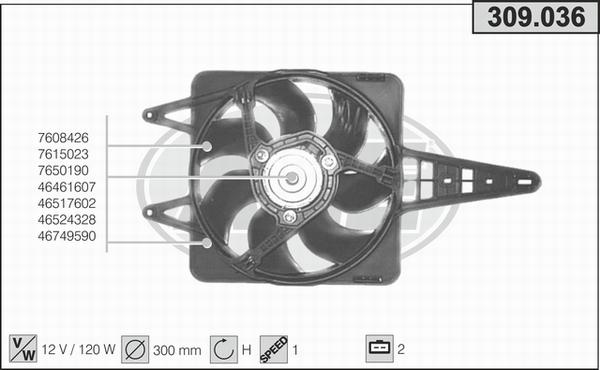 AHE 309.036 - Вентилятор, охолодження двигуна autozip.com.ua