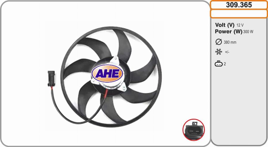 AHE 309.365 - Вентилятор, охолодження двигуна autozip.com.ua