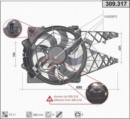 AHE 309.317 - Вентилятор, охолодження двигуна autozip.com.ua