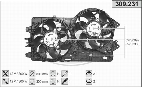 AHE 309.231 - Вентилятор, охолодження двигуна autozip.com.ua