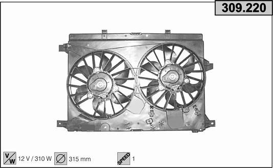 AHE 309.220 - Вентилятор, охолодження двигуна autozip.com.ua