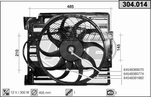 AHE 304.014 - Вентилятор, охолодження двигуна autozip.com.ua