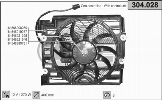 AHE 304.028 - Вентилятор, охолодження двигуна autozip.com.ua