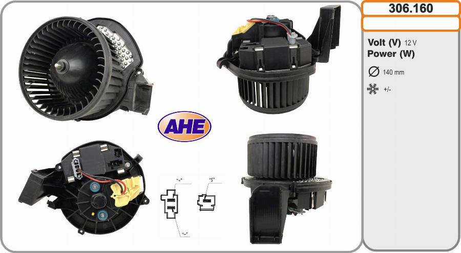 AHE 306.160 - Вентилятор салону autozip.com.ua