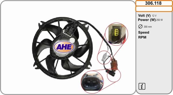 AHE 306.118 - Вентилятор, охолодження двигуна autozip.com.ua