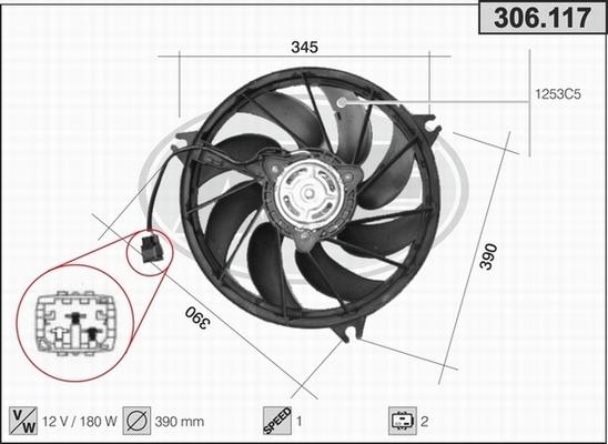 AHE 306.117 - Вентилятор, охолодження двигуна autozip.com.ua
