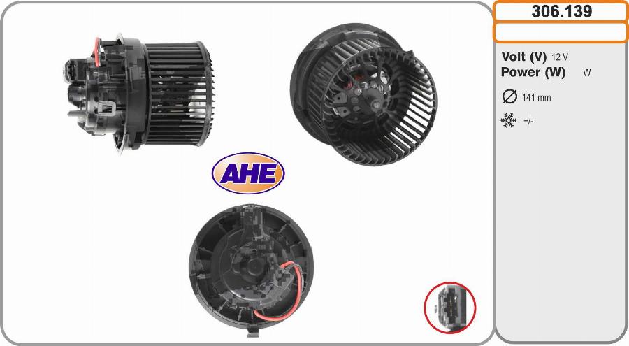 AHE 306.139 - Вентилятор салону autozip.com.ua