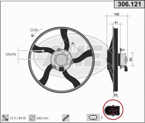 AHE 306.121 - Вентилятор, охолодження двигуна autozip.com.ua