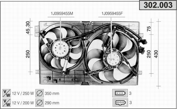 AHE 302.003 - Вентилятор, охолодження двигуна autozip.com.ua