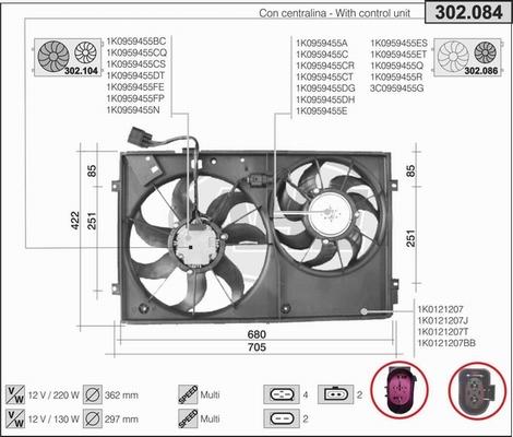 AHE 302.084 - Вентилятор, охолодження двигуна autozip.com.ua