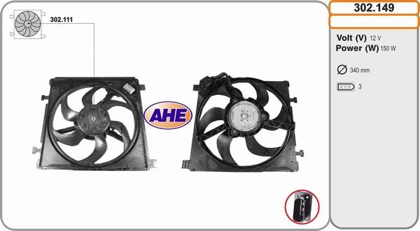 AHE 302.149 - Вентилятор, охолодження двигуна autozip.com.ua