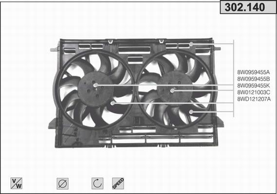 AHE 302.140 - Вентилятор, охолодження двигуна autozip.com.ua