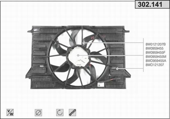 AHE 302.141 - Вентилятор, охолодження двигуна autozip.com.ua