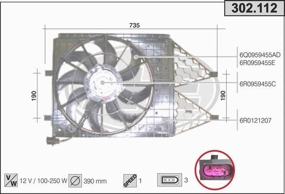 AHE 302.112 - Вентилятор, охолодження двигуна autozip.com.ua