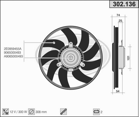 AHE 302.136 - Вентилятор, охолодження двигуна autozip.com.ua