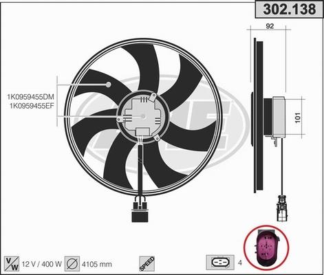 AHE 302.138 - Вентилятор, охолодження двигуна autozip.com.ua