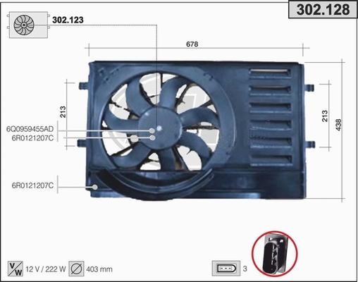 AHE 302.128 - Вентилятор, охолодження двигуна autozip.com.ua