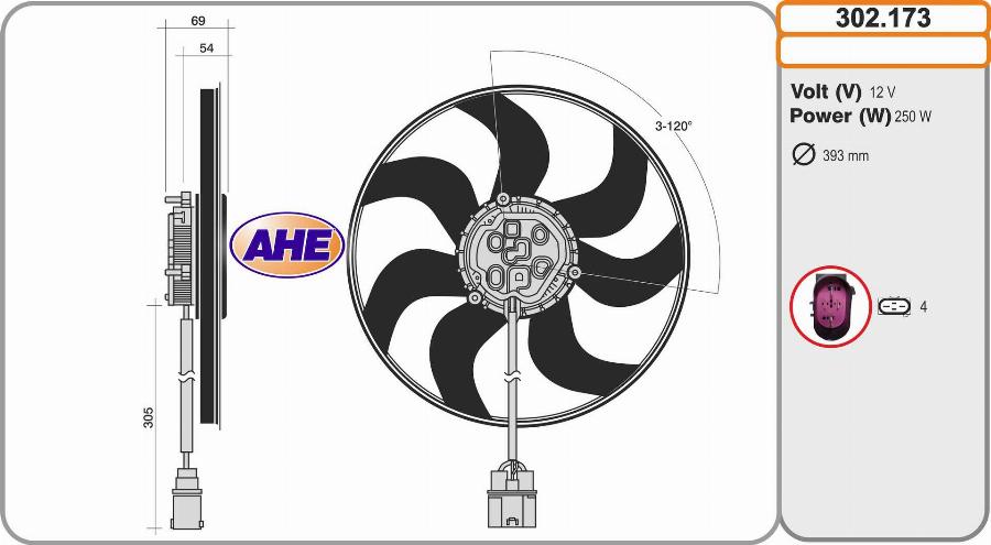AHE 302.173 - Вентилятор, охолодження двигуна autozip.com.ua