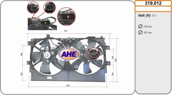 AHE 319.012 - Вентилятор, охолодження двигуна autozip.com.ua