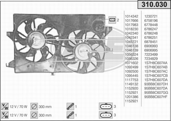 AHE 310.030 - Вентилятор, охолодження двигуна autozip.com.ua