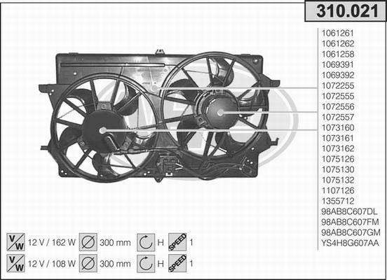 AHE 310.021 - Вентилятор, охолодження двигуна autozip.com.ua