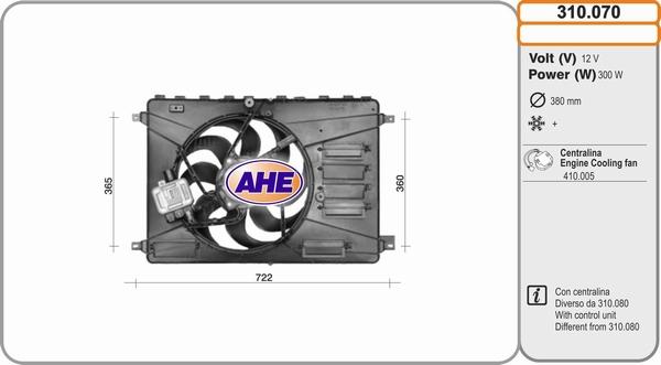 AHE 310.070 - Вентилятор, охолодження двигуна autozip.com.ua