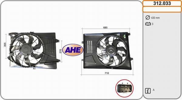AHE 312.033 - Вентилятор, охолодження двигуна autozip.com.ua