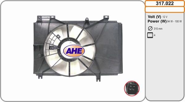 AHE 317.022 - Вентилятор, охолодження двигуна autozip.com.ua