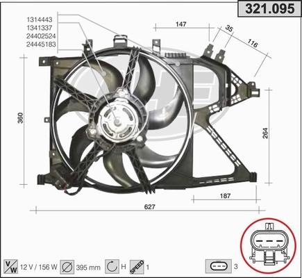 AHE 321.095 - Вентилятор, охолодження двигуна autozip.com.ua