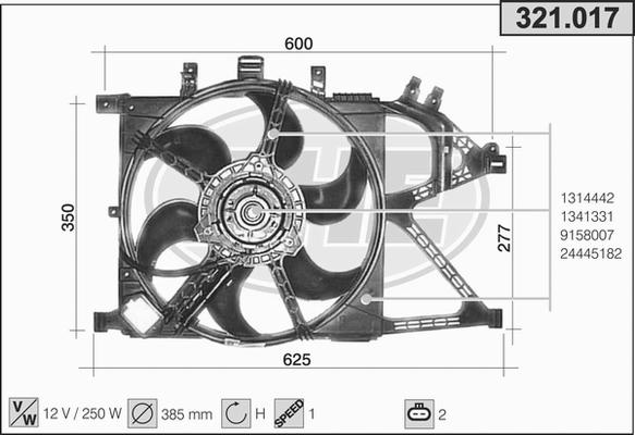 AHE 321.017 - Вентилятор, охолодження двигуна autozip.com.ua