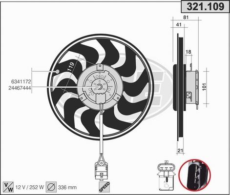 AHE 321.109 - Вентилятор, охолодження двигуна autozip.com.ua