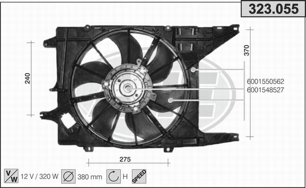 AHE 323.055 - Вентилятор, охолодження двигуна autozip.com.ua