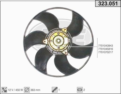 AHE 323.051 - Вентилятор, охолодження двигуна autozip.com.ua