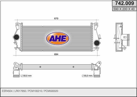 AHE 742.009 - Интеркулер autozip.com.ua