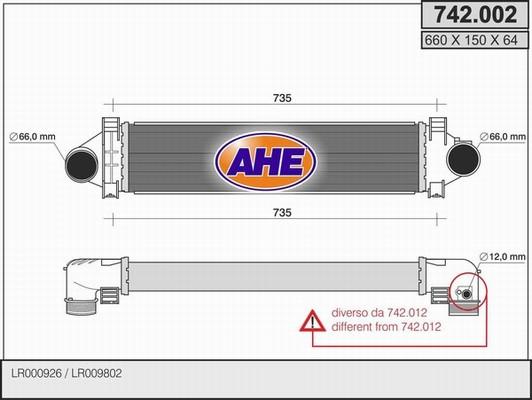 AHE 742.002 - Интеркулер autozip.com.ua