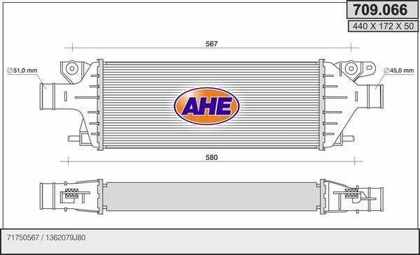 AHE 709.066 - Интеркулер autozip.com.ua