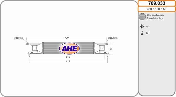 AHE 709.033 - Интеркулер autozip.com.ua