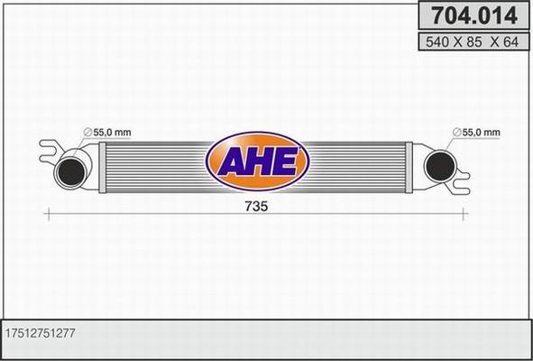 AHE 704.014 - Интеркулер autozip.com.ua