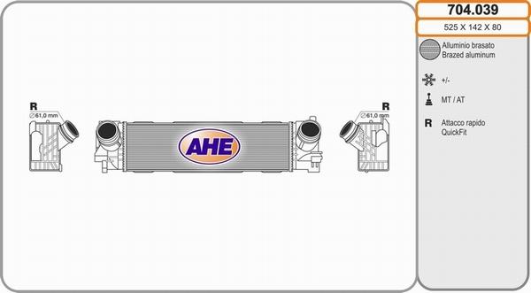 AHE 704.039 - Интеркулер autozip.com.ua