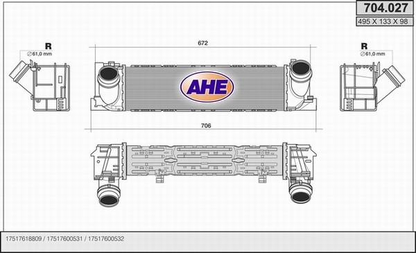 AHE 704.027 - Интеркулер autozip.com.ua